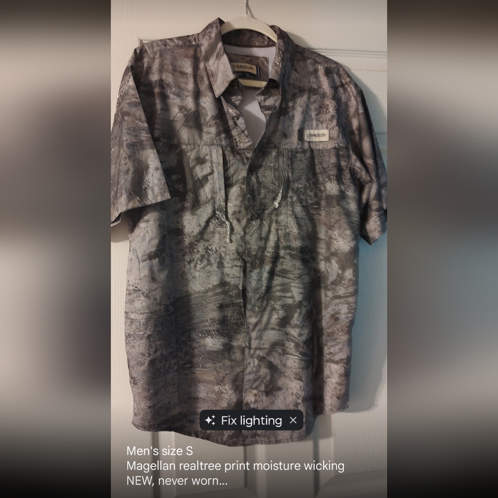 Magellan men's collared realtree print shirt